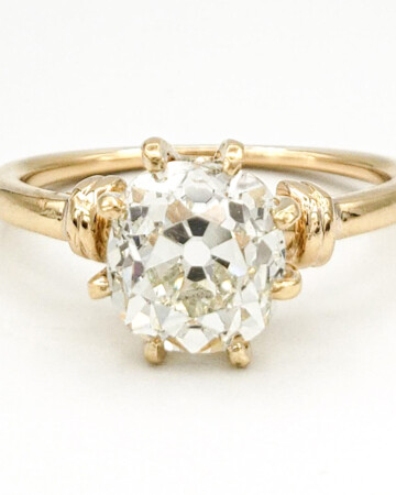 Vintage 18 Karat Engagement Ring With 1.63 Carat Old European Cut Diamond GIA – L SI2