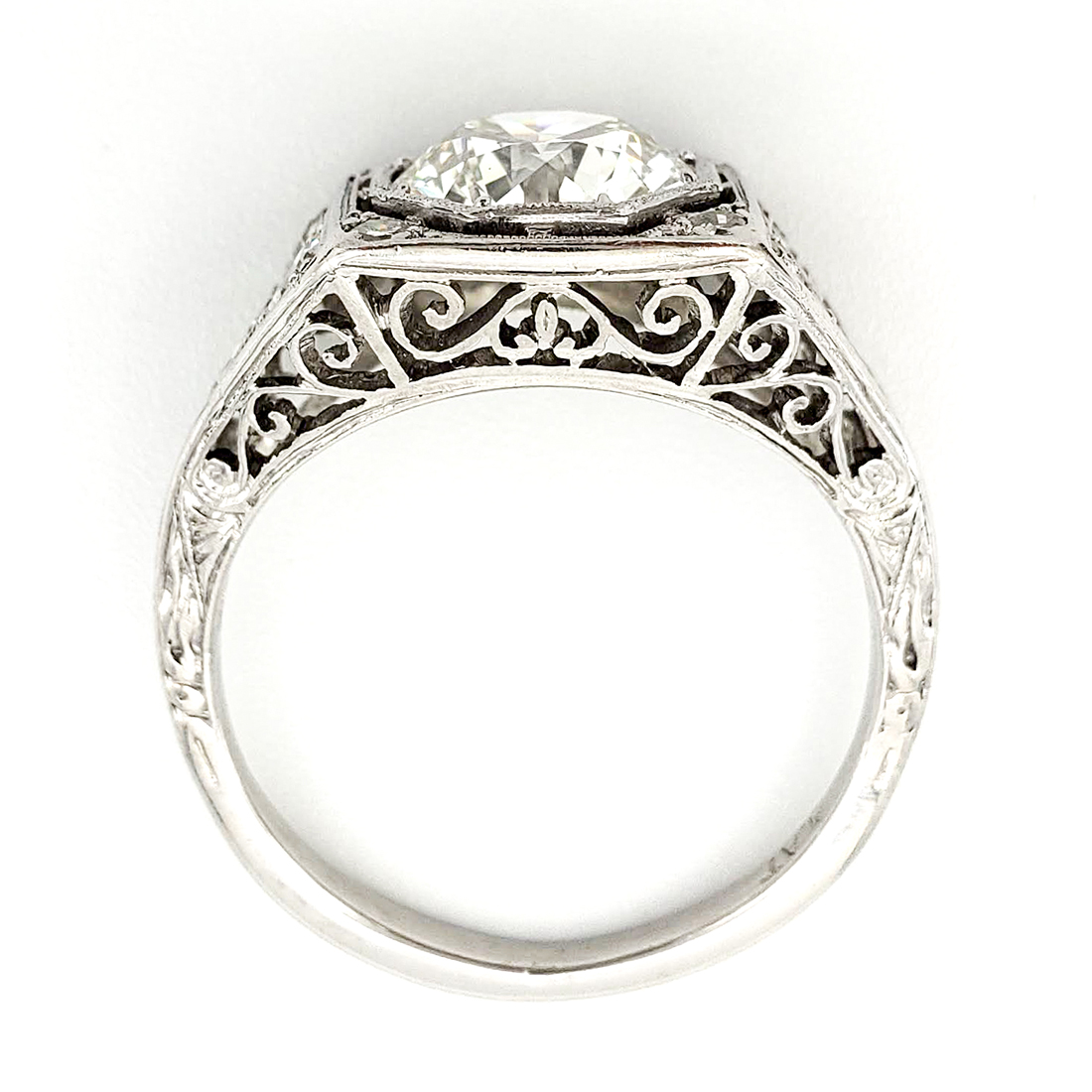 56 Vintage Old European Diamond Engagement Ring in Platinum - Filigree  Jewelers