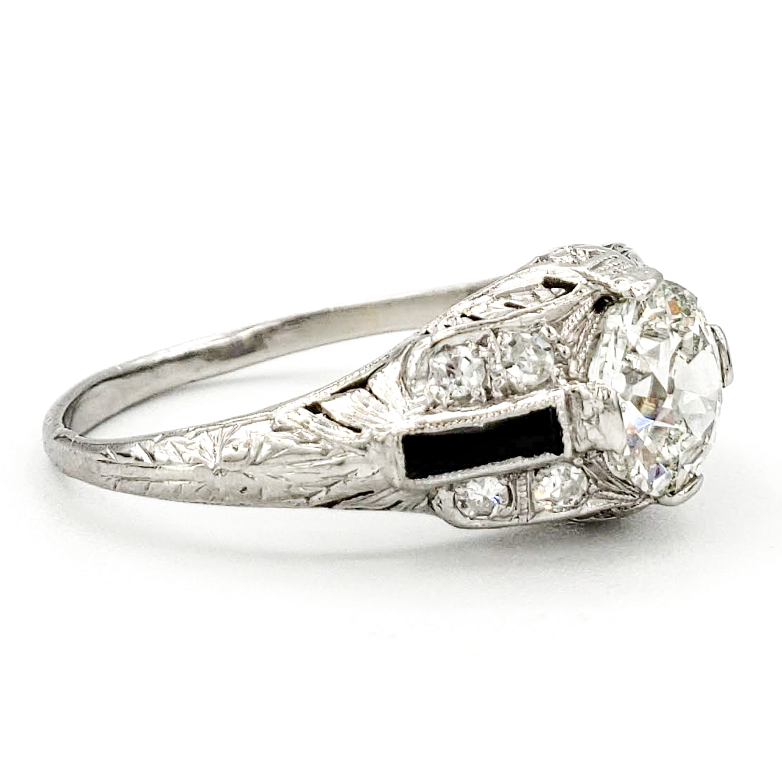 vintage-platinum-engagement-ring-with-1-03-carat-old-european-cut-diamond-egl-g-si1