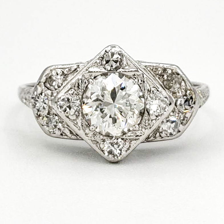 vintage-platinum-engagement-ring-with-0-51-carat-old-european-cut-diamond-egl-f-si1