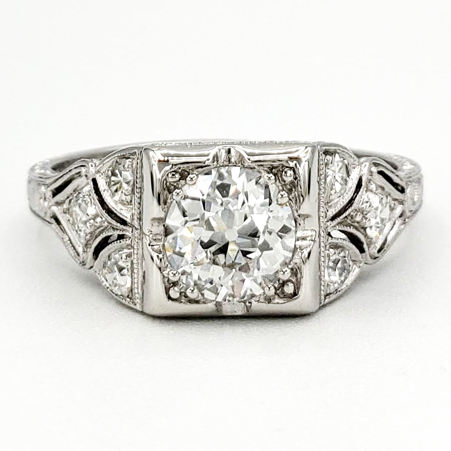 vintage-platinum-engagement-ring-with-0-64-carat-old-european-cut-diamond-gia-g-vvs2