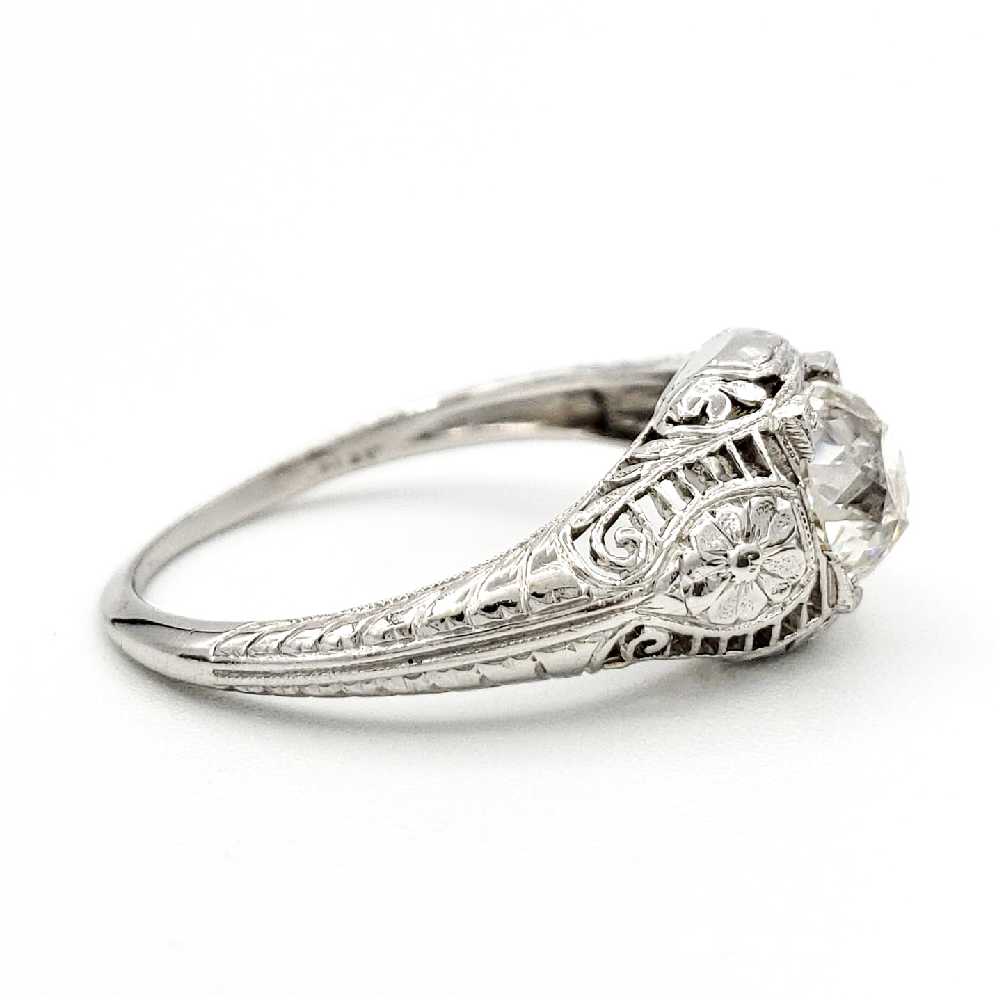 vintage-platinum-engagement-ring-with-1-02-carat-old-european-cut-diamond-egl-h-si1