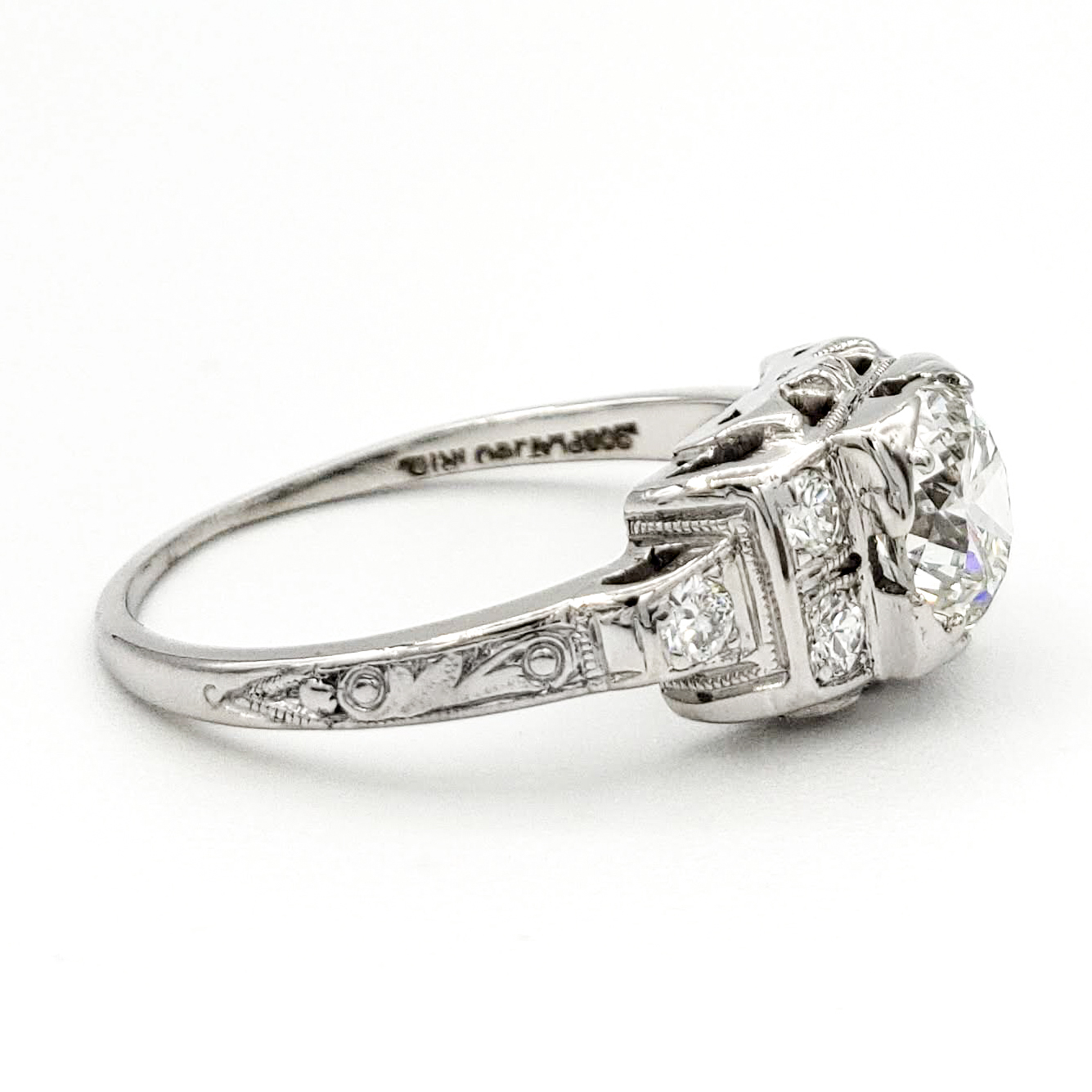 vintage-platinum-engagement-ring-with-0-74-carat-old-european-cut-diamond-egl-h-vs1