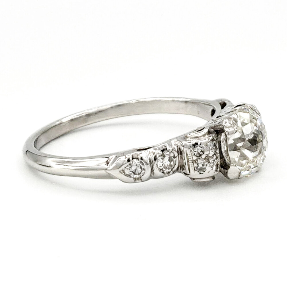 Vintage Platinum Engagement Ring With 1.03 Carat Jubilee Cut Diamond ...
