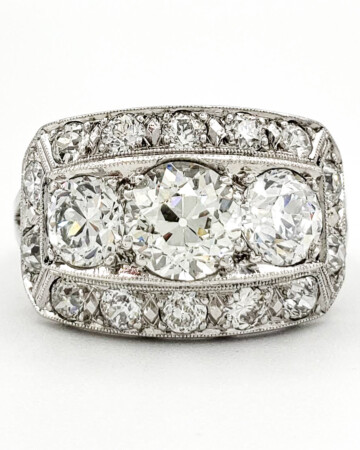 Vintage Platinum Engagement Ring With 1.01 Carat Old European Cut Diamond EGL - K VS1