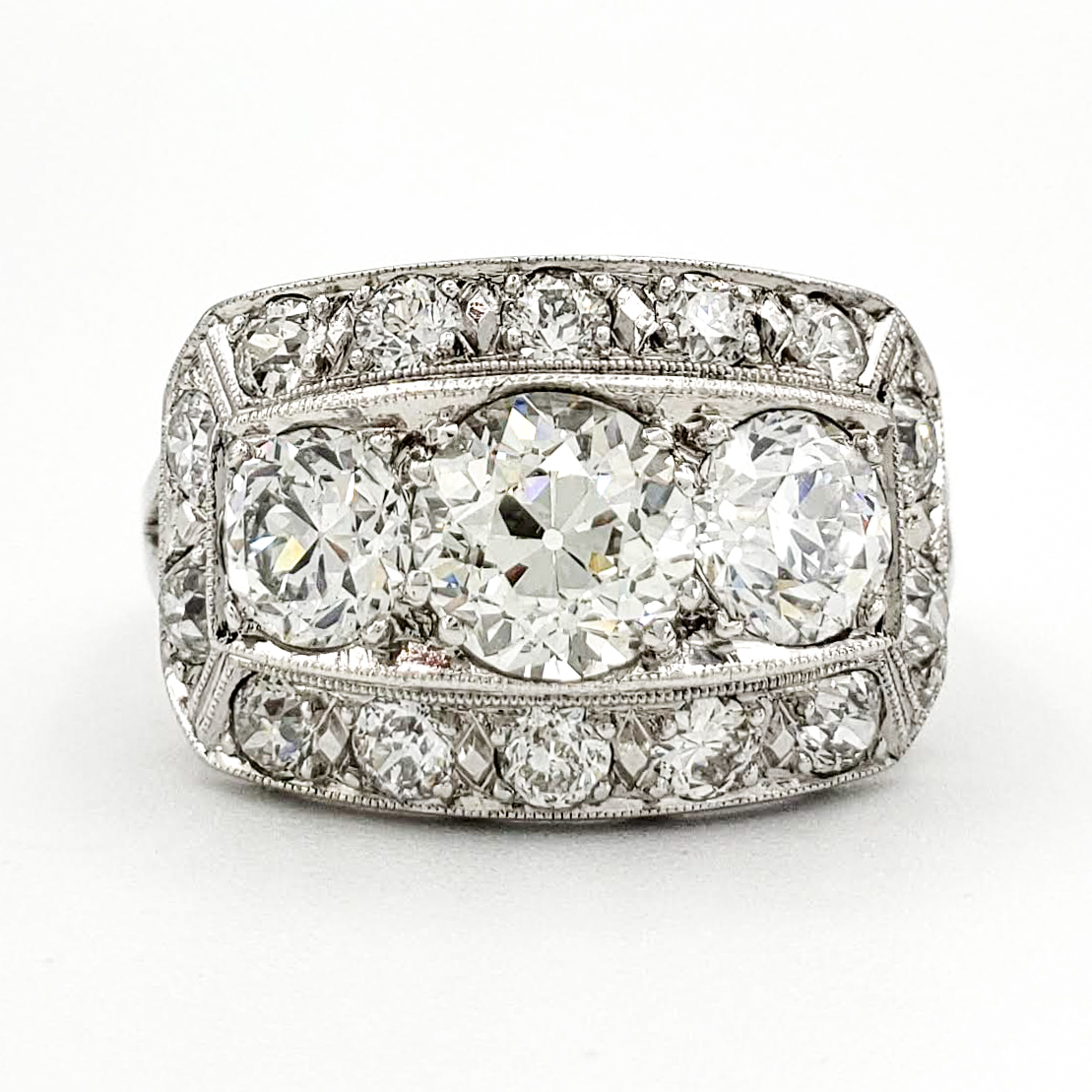 Vintage Platinum Engagement Ring With 1.01 Carat Old European Cut Diamond EGL - K VS1
