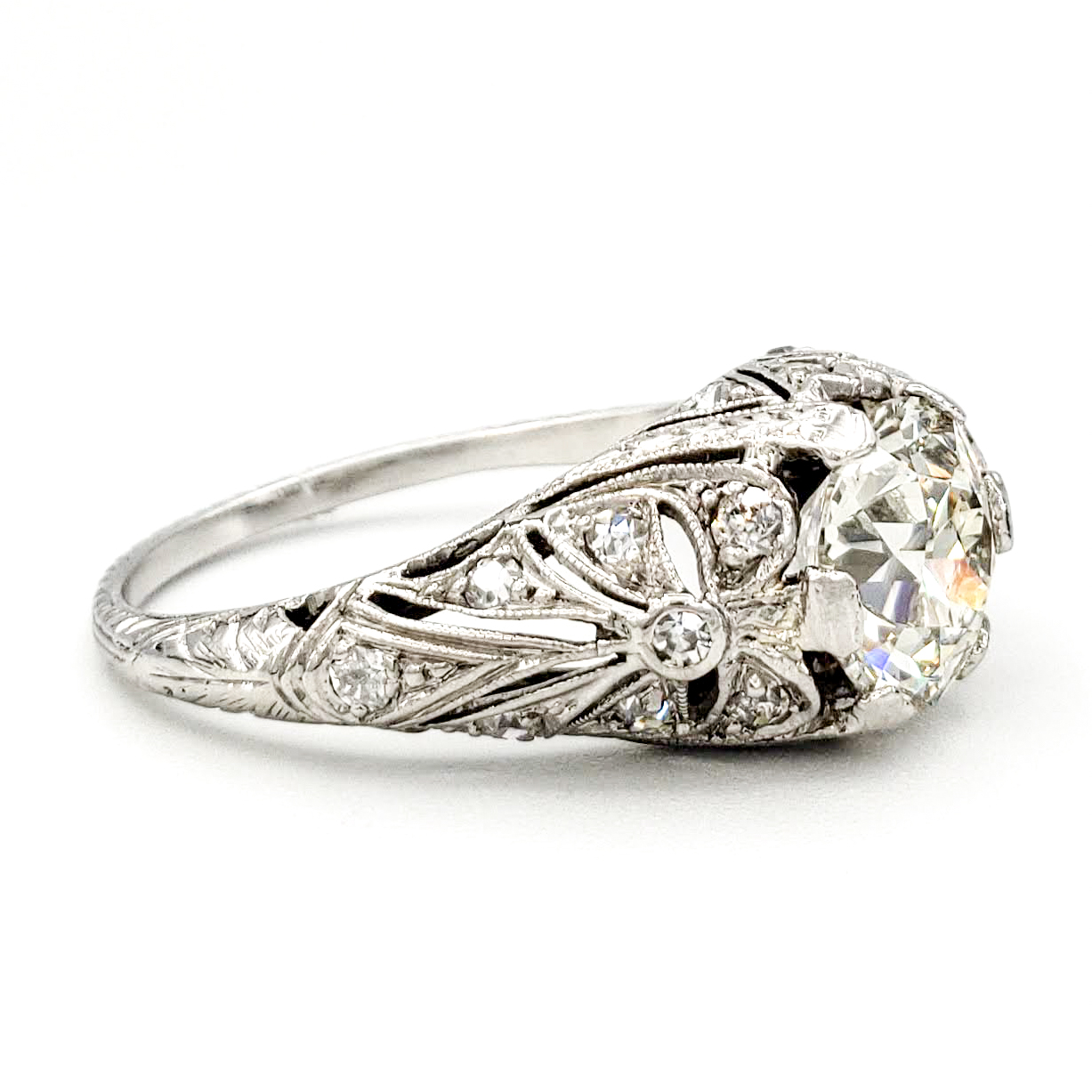 vintage-platinum-engagement-ring-with-1-48-carat-old-european-cut-diamond-egl-k-vs1
