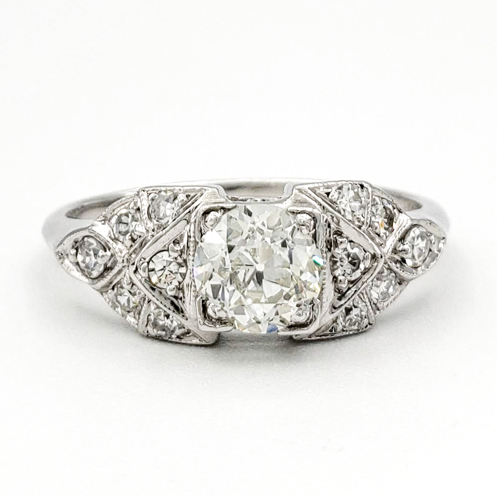 vintage-platinum-engagement-ring-with-0-57-carat-old-european-cut-diamond-egl-j-vs1