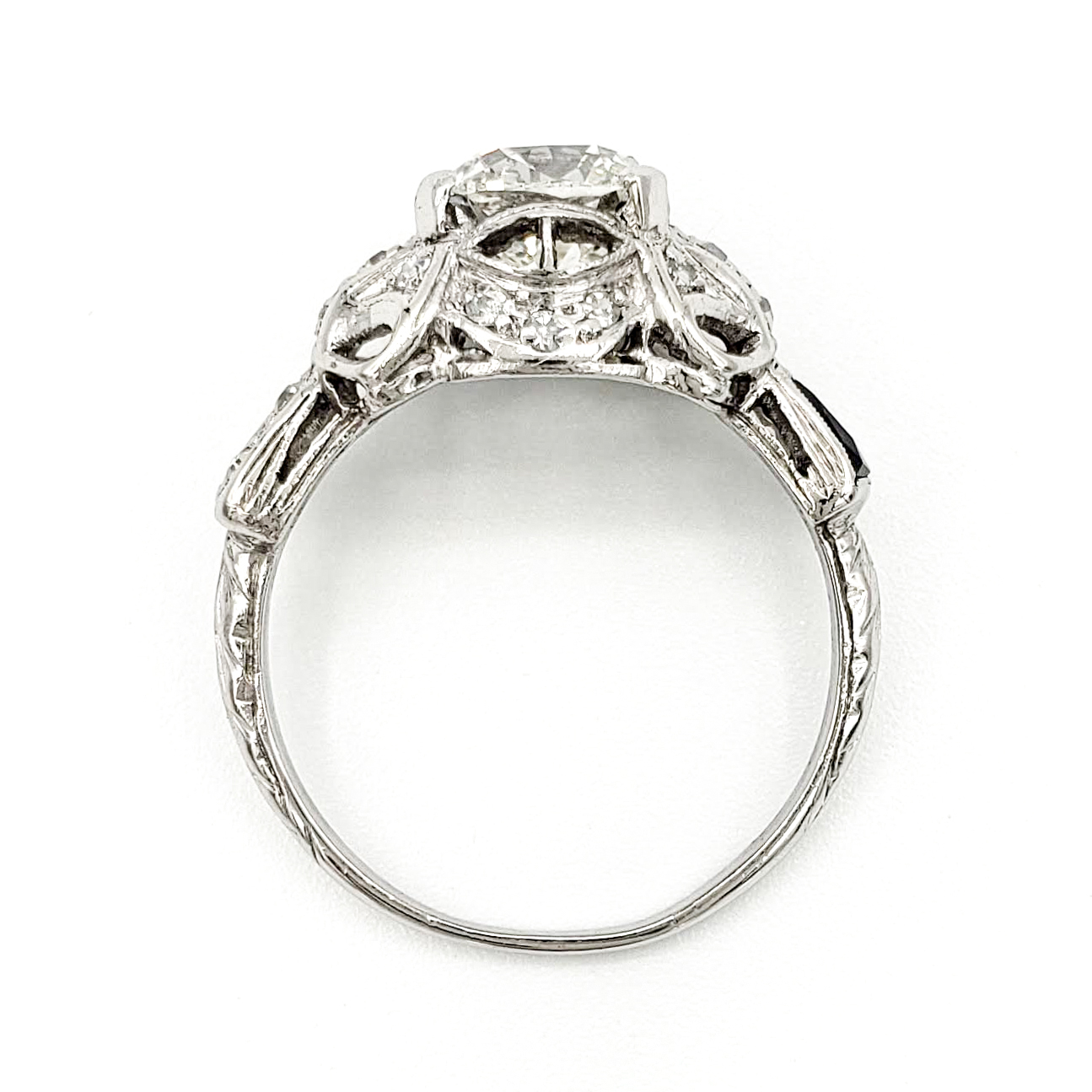vintage-platinum-engagement-ring-with-1-37-carat-old-european-cut-diamond-egl-h-si2