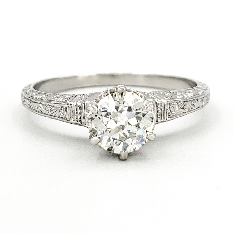 vintage-platinum-engagement-ring-with-0-63-carat-old-european-cut-diamond-egl-e-vs1