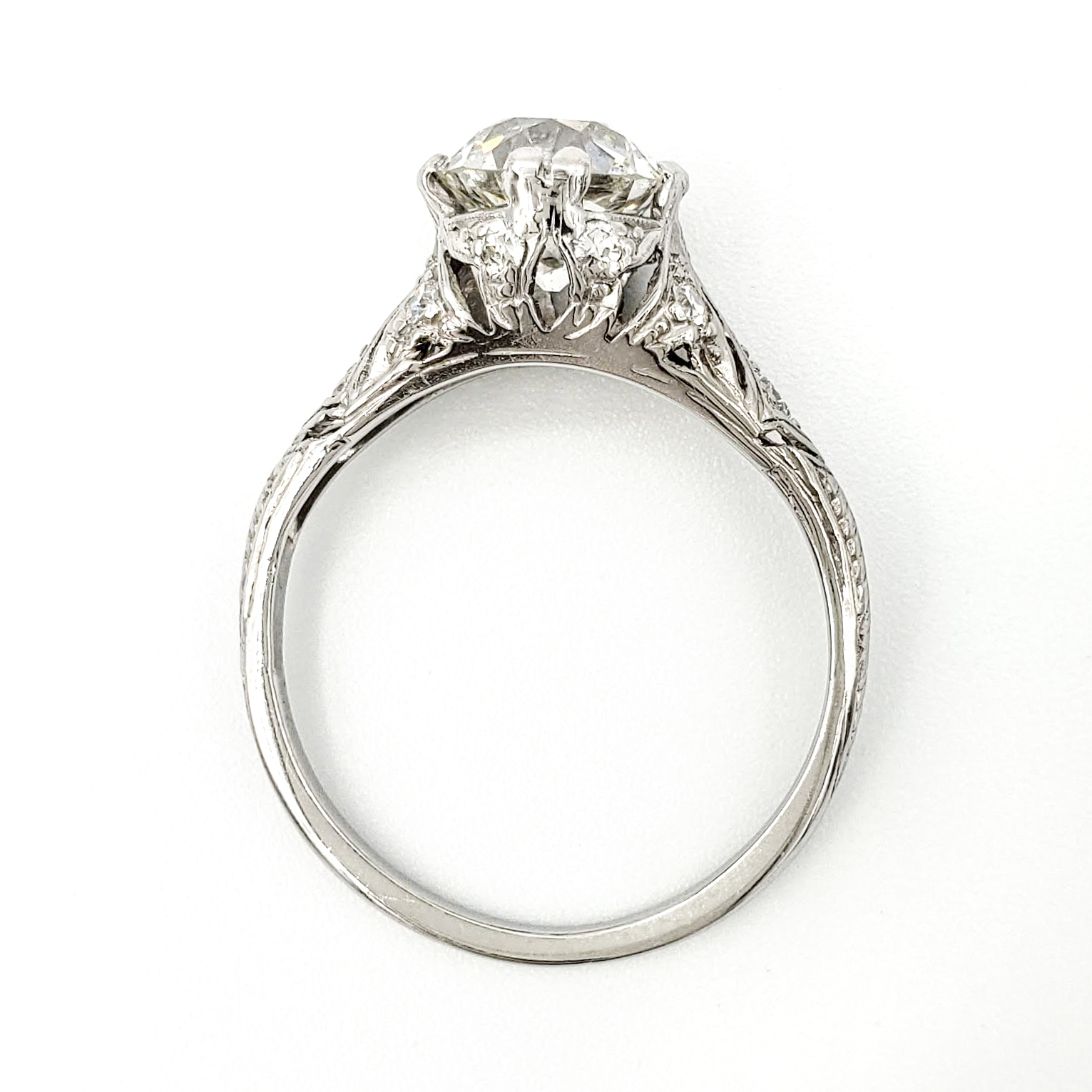vintage-platinum-engagement-ring-with-1-99-carat-old-european-cut-diamond-egl-h-vs2