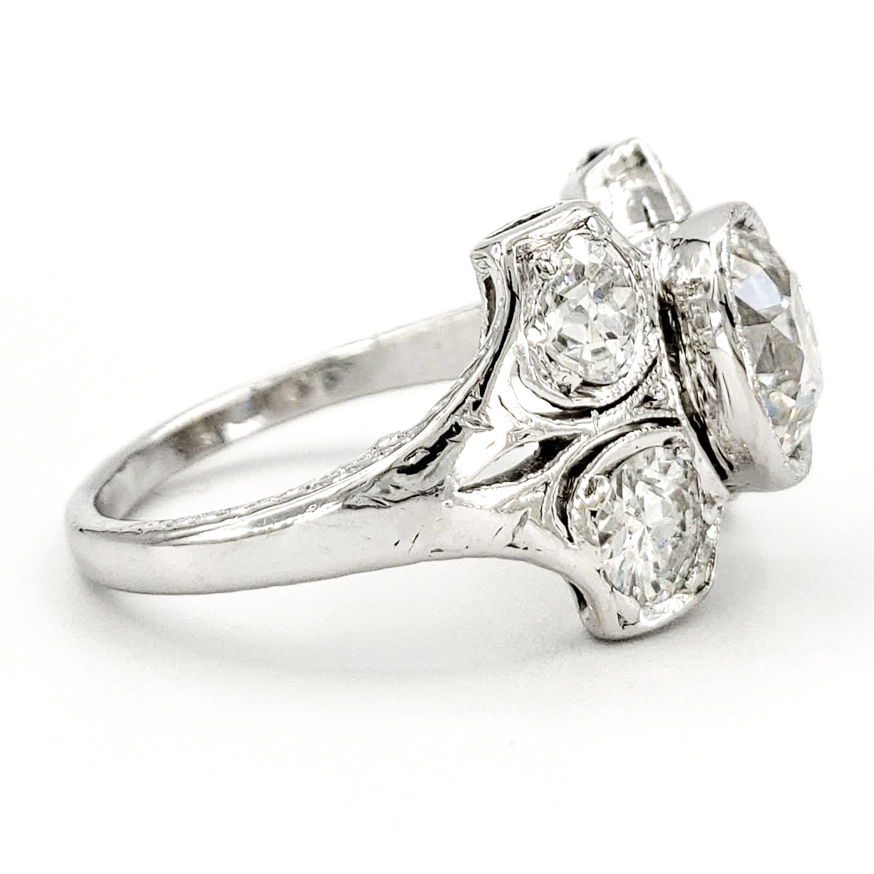 vintage-platinum-engagement-ring-with-1-41-carat-old-mine-cut-diamond-egl-h-si2