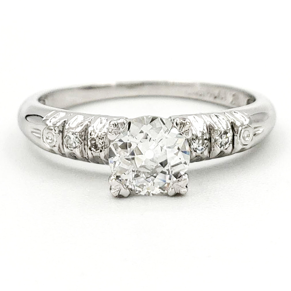 vintage-platinum-engagement-ring-with-0-44-carat-old-european-cut-diamond-egl-e-vs2