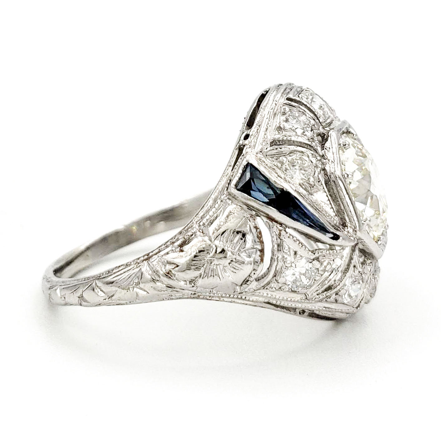 vintage-platinum-engagement-ring-with-1-02-carat-old-european-cut-diamond-egl-j-vs1