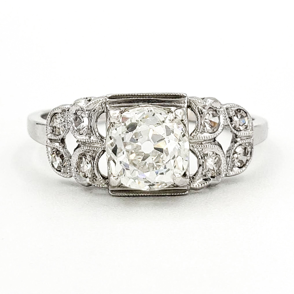 vintage-platinum-engagement-ring-with-1-01-carat-old-european-cut-diamond-egl-h-si1