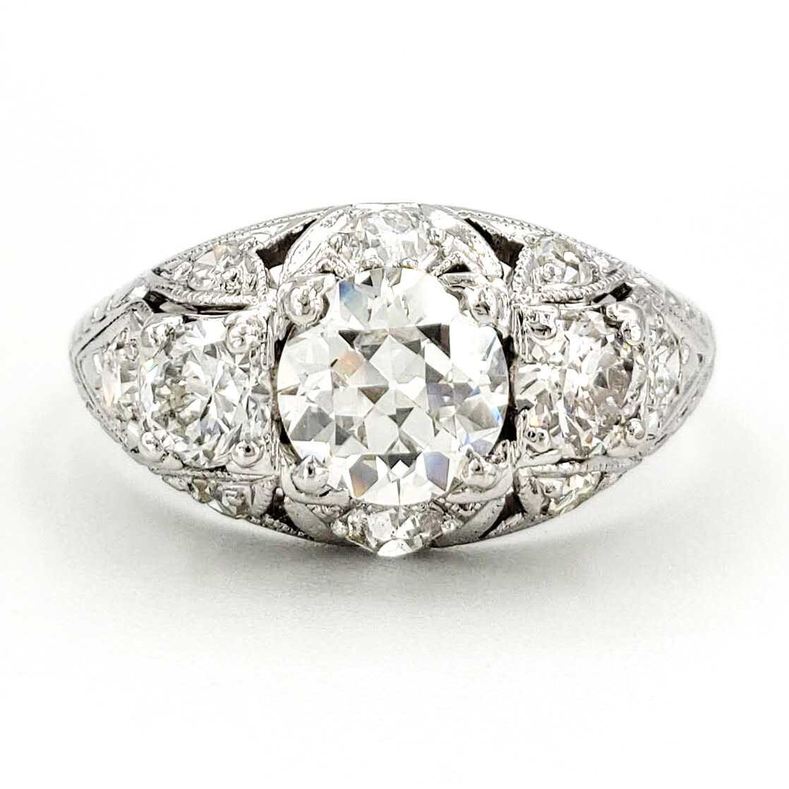 vintage-platinum-engagement-ring-with-0-83-carat-old-european-cut-diamond-gia-i-vs2