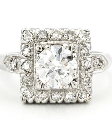 vintage-platinum-engagement-ring-with-0-58-carat-transitional-cut-diamond-gia-e-vs2