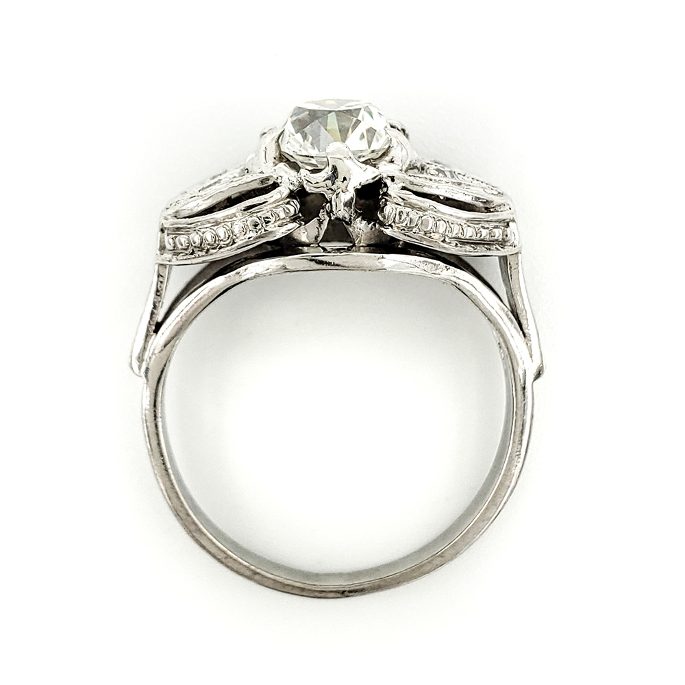vintage-platinum-engagement-ring-with-0-94-carat-old-mine-cut-diamond-egl-g-si2