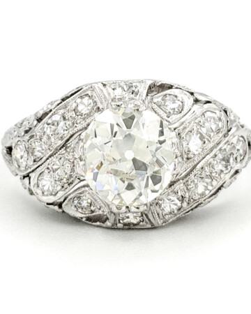 vintage-platinum-engagement-ring-with-0-90-carat-old-european-cut-diamond-egl-h-si1
