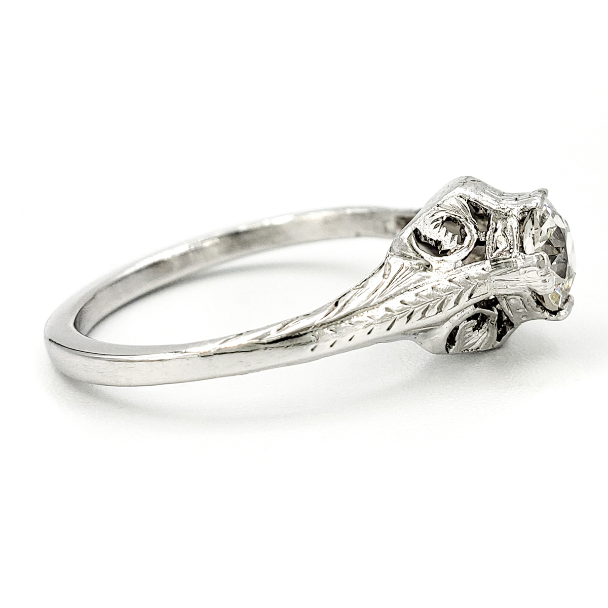 vintage-platinum-engagement-ring-with-0-43-carat-old-european-cut-diamond-egl-h-vs1