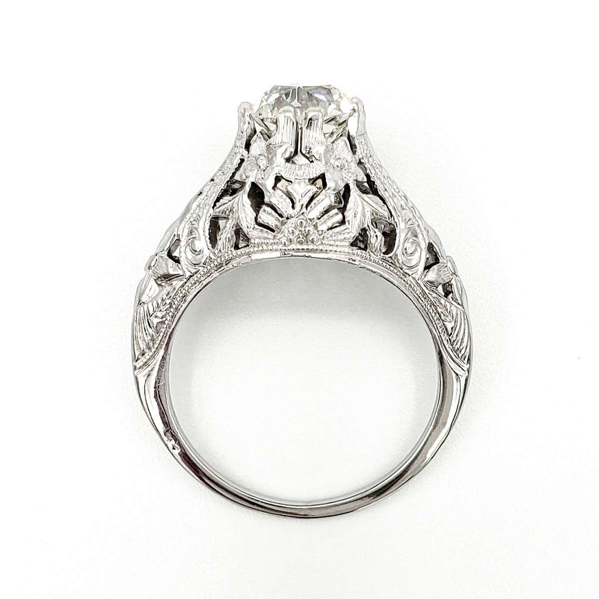 vintage-platinum-engagement-ring-with-1-27-carat-old-european-cut-diamond-egl-h-vs2