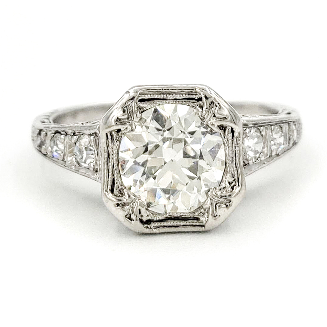 vintage-platinum-engagement-ring-with-0-93-carat-old-european-cut-diamond-egl-h-vs1