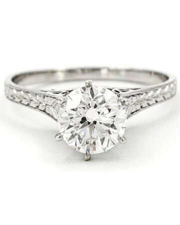 vintage-platinum-engagement-ring-with-0-91-carat-old-european-cut-diamond-egl-f-vs1